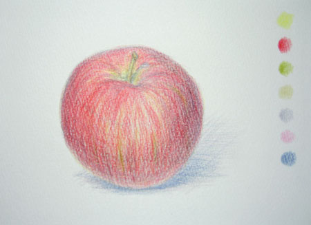 りんごを描いてみよう ギャラリー色鉛筆